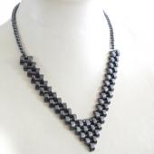 24inch Paved Hematite Beads Strands Necklace
